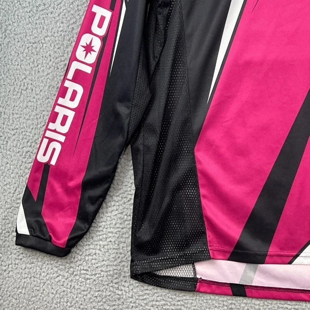 Polaris ORV Jersey Mens Large Pink Black Long Sleeve Mesh Sides Breathable - Picture 4 of 15